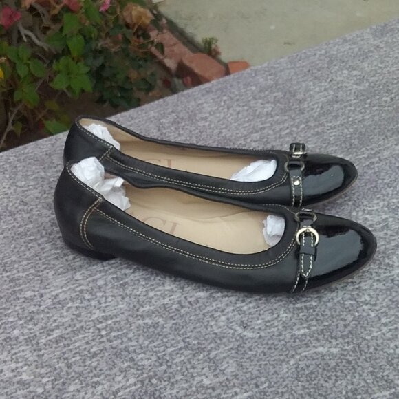 AGL Made in Italy Women's Monika Cap Toe Ballet Leather Flats Black Size 38=8 - Picture 6 of 13